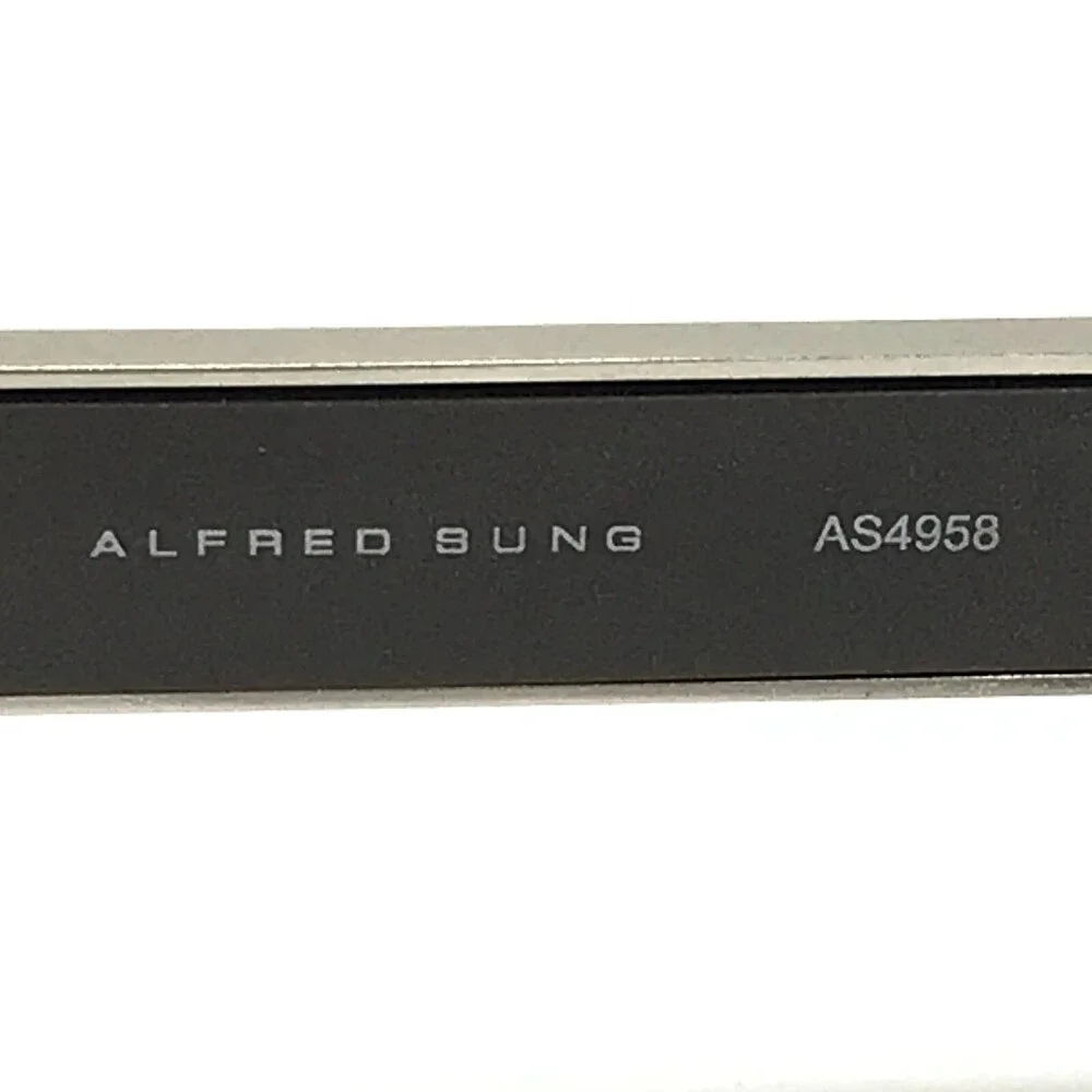 Alfred Sung Eyeglasses Frames AS4958 BRN CEN Brown Grey Half Rim 52-19-145